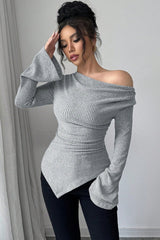 Bodycon Off-Shoulder Knit Top