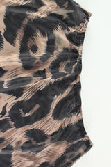 Sheer Chiffon Leopard Print Bikini Maxi Skirt Set