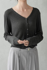Lightweight Knit Cardigan Grey / One Size