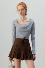 Burgundy Mock Two Piece Knit Top