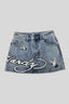 Y2K Embroidered Typography Denim Mini Skirt