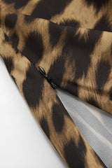 Sexy Chiffon Leopard Print Fishtail Maxi Skirt