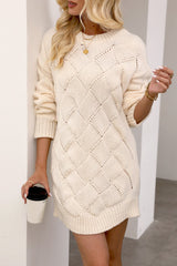 Argyle Knit Bodycon Sweater Dress