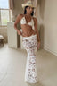 Lace Tie Detail Long Skirt Three Piece Swim Set