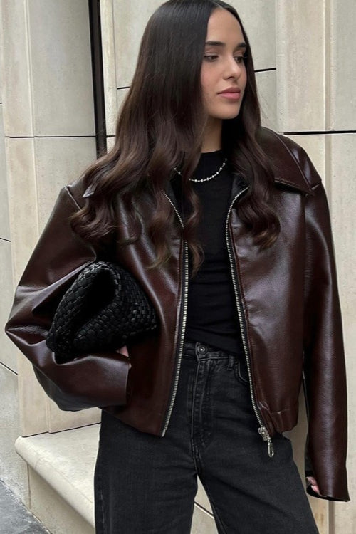 Fashion PU Leather Biker Jacket