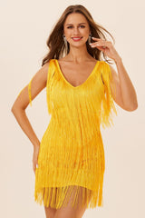 Plus Size Sleeveless Tassel Mini Dress