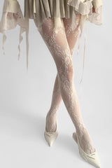 Retro Lace Grey Fishnet Tights