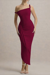 Asymmetrical Bodycon Maxi Party Dress