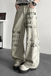 High Waist Elastic Loose Straight Leg Plus Size Jeans