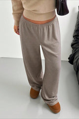 Pin Stripe Elastic Waist Knit Pants