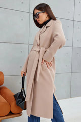 Double Breasted V-Neck Casual Wool Overcoat