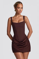 Strapless Strap Mini Tie Sexy Bodycon Mini Dress