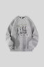 Washed Figure Graphic Oversized Crew Neck Sweatshirt
