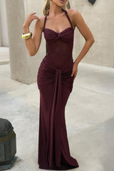 Mesh Panel Sash Maxi Dress