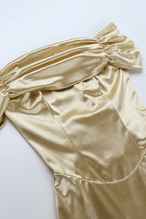 Chic Off Shoulder Bodycon Maxi Hem Prom Dress