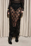 Sequin Fringe Slit Midi Party Skirt