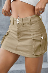 Street Style Solid Low-Waist Bodycon Skirt