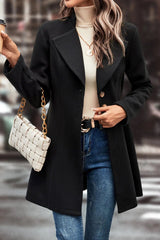 Slim Fit Wool Blend Lapel Overcoat