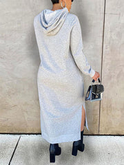 Slant Pockets Hoodie Dress Sweatshirts & Hoodies L