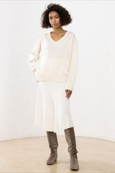 V Neck Long Sleeve Relaxed Sweater