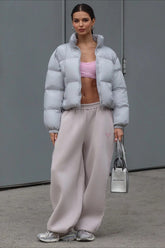 Essential Cropped Puffy Puffer Jacket