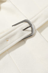 Wool Blend Wide Lapel Belted Overcoat
