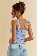 Chic Polka Dot Bustier Sleeveless Tank Top
