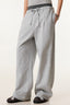 Patchwork Double Waist Wide Leg Athletic Pants