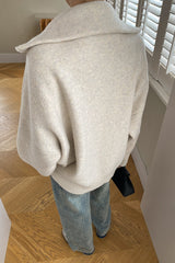 Double Zipper Shawl Collar Sweater