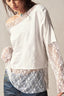 Bohemian Asymmetrical Lace Long Sleeve Tee