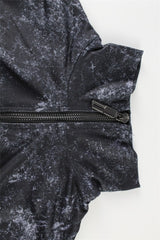 Sexy Zip Front Crop Top Flared Pants Set