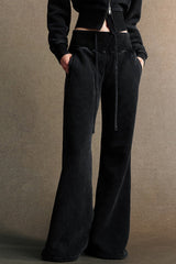 Fleece Lined Bodycon Flared Knit Pants