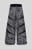 Crackle Print Tape Panel Wide Leg Jeans