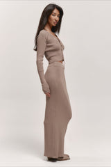 V-Neck Knit Crop Top Sweater Dress