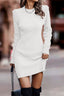Solid Color Bodycon Knit Sweater White / S