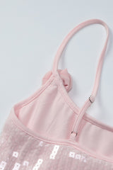 Sequin Spaghetti Strap Bodycon Mesh Mini Dress