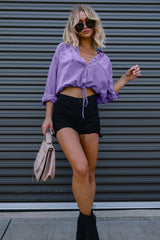 Denim Two Pocket Relaxed Blouse