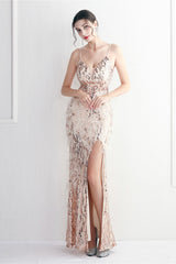 Intricate Beadwork Figure Hugging Gown Formal Dress