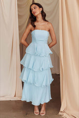 Sexy Slim Fit Strapless Backless Ruffled Prom Dress