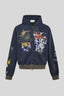 Graffiti Print Full Zip Oversized Hoodie