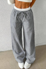 Stripe Plaid Pattern Knit Pants