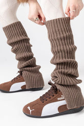 Vertical Stripe Chunky Slouch Split Hem Leg Warmers