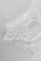 Frill Trim Tie Front Cami Crop Top Shorts Set