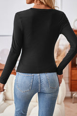 Split-Hem Bodycon Knit Top