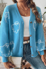 Jacquard Button Cardigan