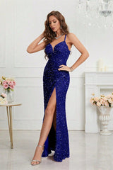 Sequin V Neck Bodycon Formal Dress