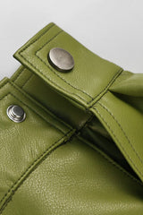 Vintage Green Faux Leather Jacket