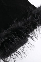 Textured Velvet Fuzzy Accent Cocktail Dress