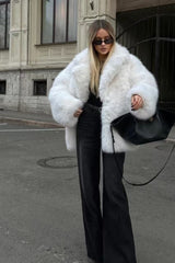 Solid Eco Faux Fur Coat coats