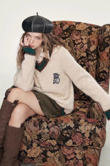 Soft Mohair V Neck Pullover Sweater